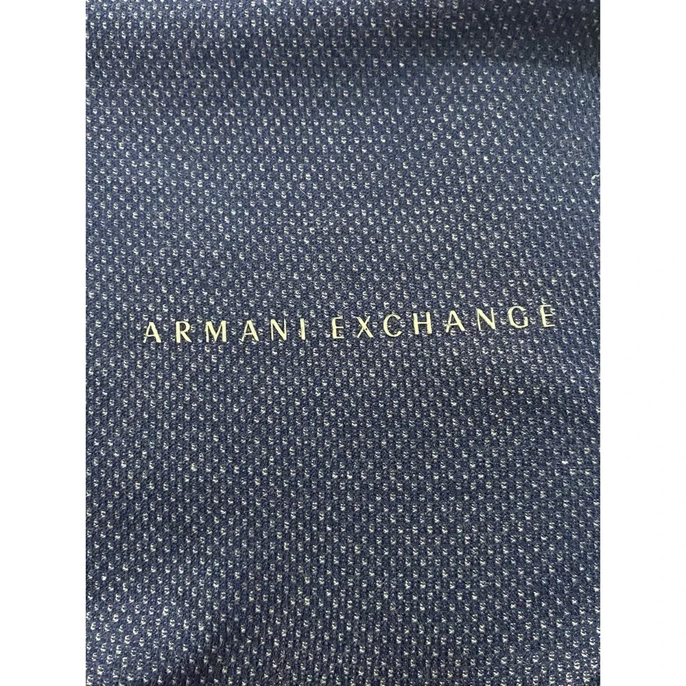 Armani Exchange Men's Dark Blue 1/4 Zip Kangaroo Pouch Pullover. Large